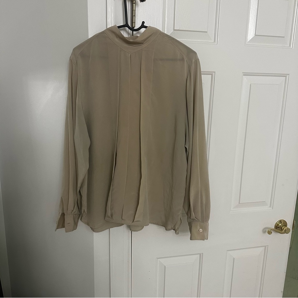 Dior Women's Long-Sleeve Blouse in Beige-Taupe